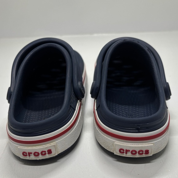 Crocs Kids Navy Clogs with white stripe size 10 - Picture 6 of 10